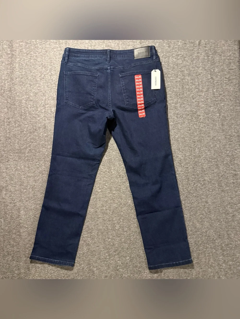 Express Jeans Mens 34x30 Darkwash Blue Slim Straight Fit Stretch Comfort NWT